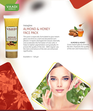 Vaadi Herbals Instaglow Almond and Honey Face Pack, 120g